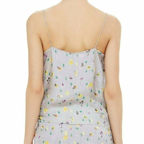 TOPSHOP Boutique floral drape tie camisole cami tank top in lavender Size 4 NEW - Picture 4 of 5